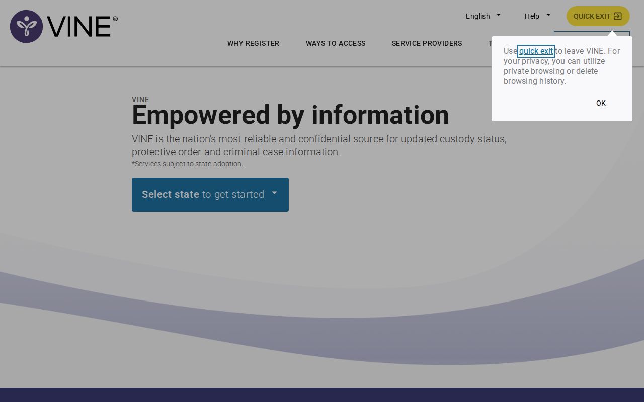 VINELink search used for an Oktibbeha County inmate release check